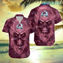 Colorado Avalanche Hawaiian Shirt Flaming Skull Avalanche Gift