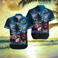 Colorado Avalanche Hawaiian Shirt Sunset Coconut Tree Avalanche Gift