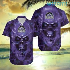 Colorado Rockies Hawaiian Shirt Flaming Skull Rockies Gift