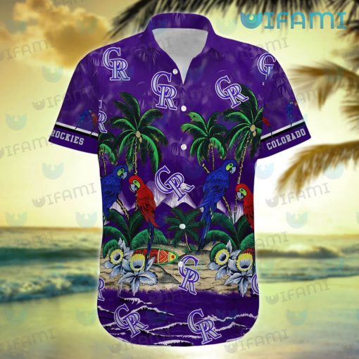 Colorado Rockies Hawaiian Shirt Parrot Couple Tropical Beach Rockies Gift
