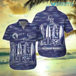 Custom Rockies Hawaiian Shirt Mascot Palm Leaf Colorado Rockies Gift