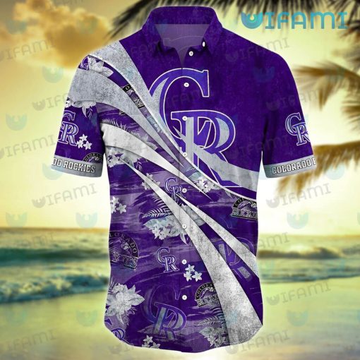 Colorado Rockies Hawaiian Shirt Tropical Flower Rockies Gift