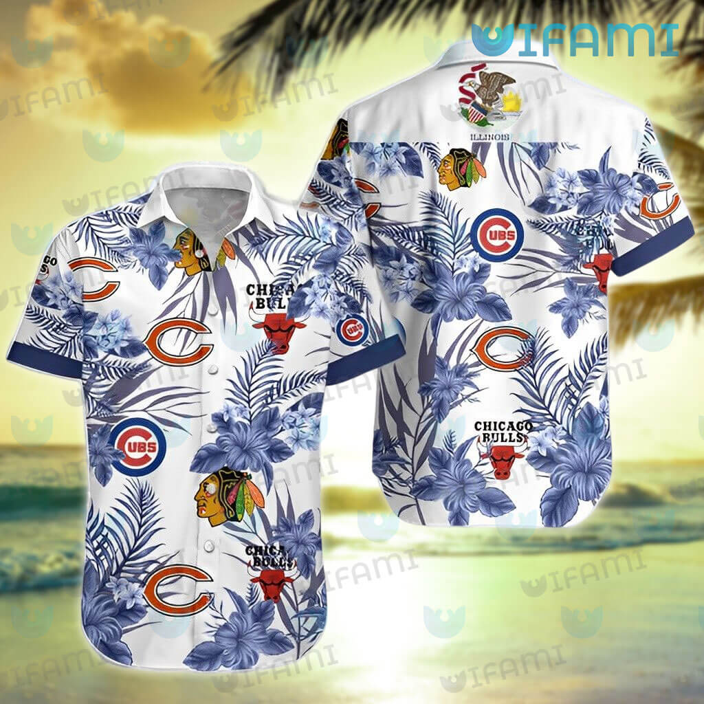 Cubs Hawaiian Shirt Blackhawks Bulls Bears Chicago Cubs Gift - Personalized  Gifts: Family, Sports, Occasions, Trending