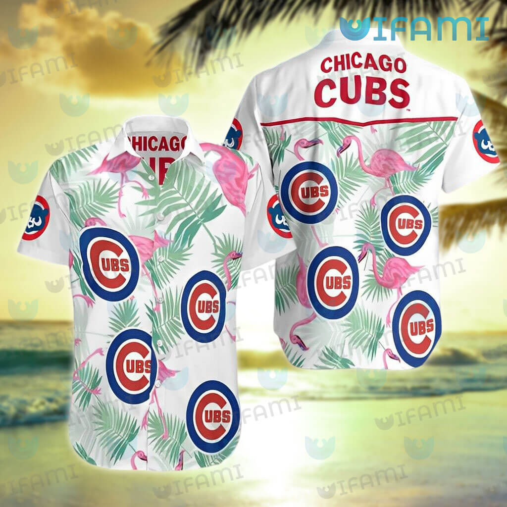Cubs Hawaiian Shirt Flamingo Palm Leaf Logo Chicago Cubs Gift -  Personalized Gifts: Family, Sports, Occasions, Trending
