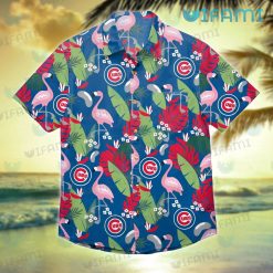 Cubs Hawaiian Shirt Flamingo Tropical Leaves Chicago Cubs Gift