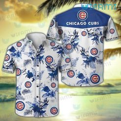 Cubs Hawaiian Shirt Flower Tropical Leaves Chicago Cubs Gift