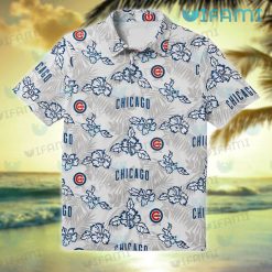 Cubs Hawaiian Shirt Hibiscus Palm Leaves Pattern Chicago Cubs Gift