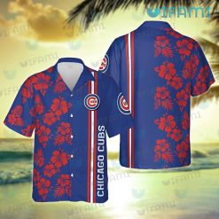 Cubs Hawaiian Shirt Hibiscus Tropical Leaves Chicago Cubs Gift