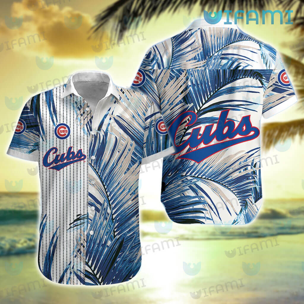 Cubs Hawaiian Shirt Flamingo Palm Leaf Logo Chicago Cubs Gift