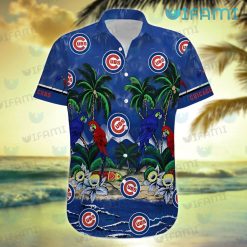 Cubs Hawaiian Shirt Parrots Tropical Sea Chicago Cubs Present Front