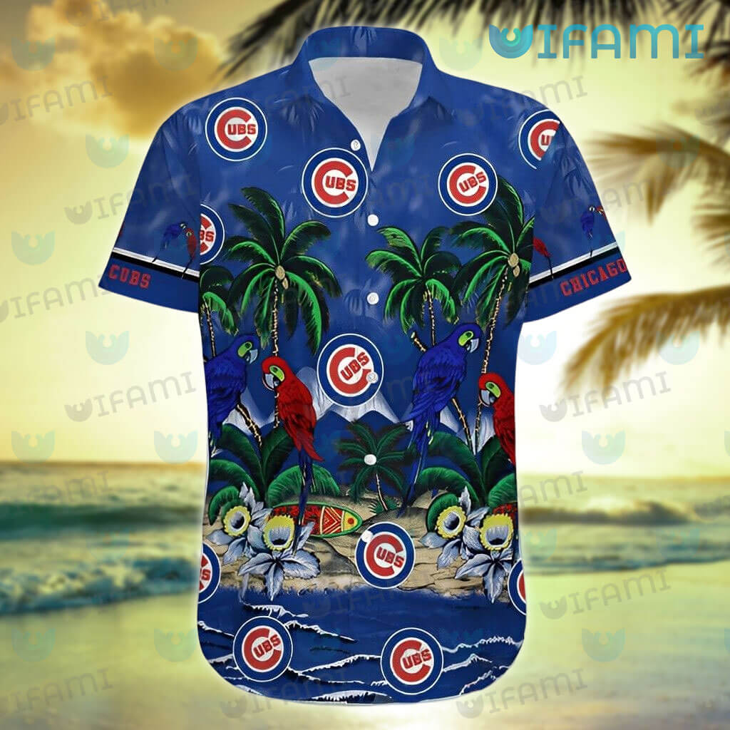 Chicago Cubs Short Sleeve Button Up Tropical Aloha Hawaiian Shirts