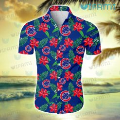 Cubs Hawaiian Shirt Red Hibiscus Tropical Leaf Chicago Cubs Gift