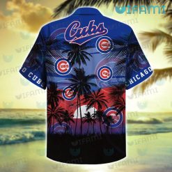 Cubs Hawaiian Shirt Sunset Coconut Tree Logo Chicago Cubs Present Back