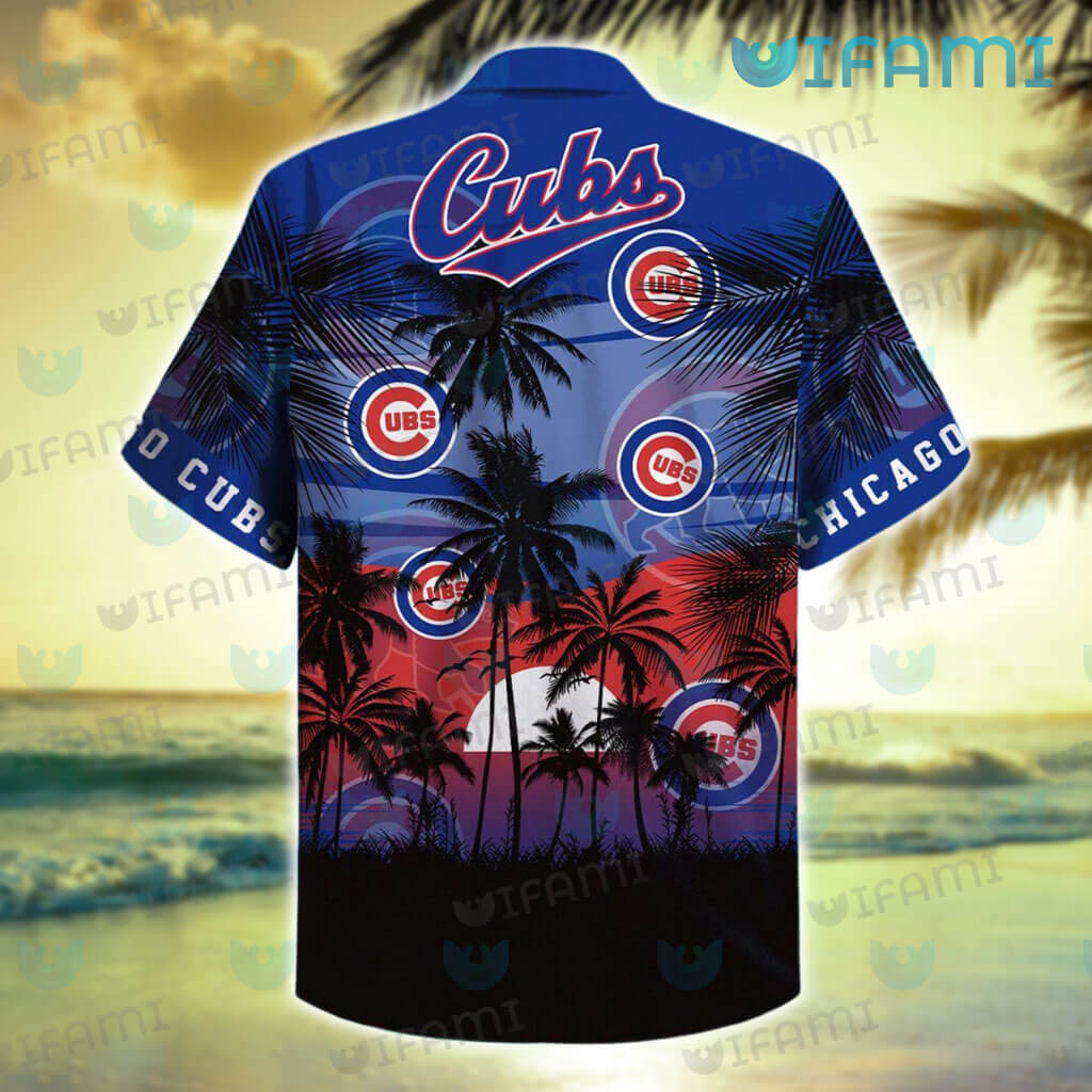 Chicago Cubs Major League Baseball Logo Pattern Hawaiian Shirt For Baseball  Fans