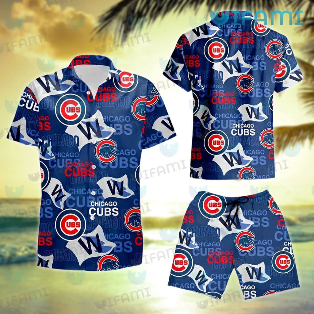 Chicago Cubs Football Sport Team Button-Down Short-Sleeve Hawaiian