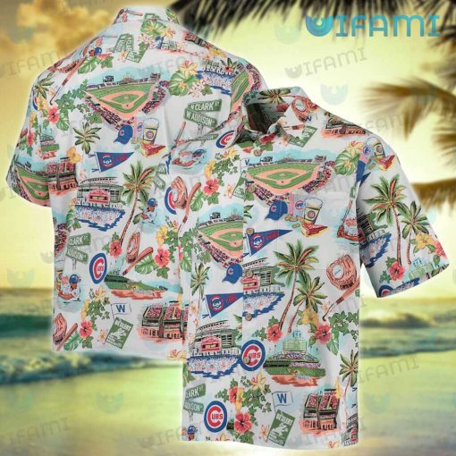 Cubs Hawaiian Shirt Tropical Flower Stadium Chicago Cubs Gift
