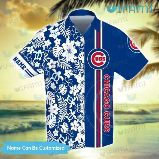 Cubs Hawaiian Shirt Turtle Tropical Flower Custom Chicago Cubs Gift