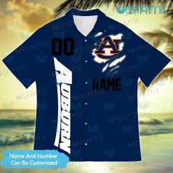 Custom Auburn Hawaiian Shirt Football Helmet Ripped Auburn Present