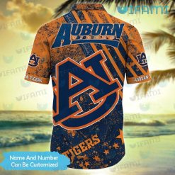Custom Auburn Hawaiian Shirt Grunge Pattern Auburn Present Back