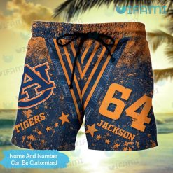 Custom Auburn Hawaiian Shirt Grunge Pattern Auburn Short