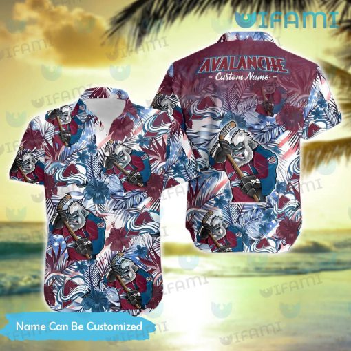 Custom Avalanche Hawaiian Shirt Mascot Pattern Colorado Avalanche Gift