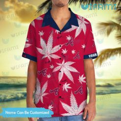 Custom Braves Hawaiian Shirt Cannabis Leaves Atlanta Braves Gift