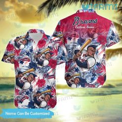 Custom Braves Hawaiian Shirt Mascot Pattern Atlanta Braves Gift