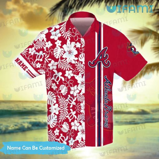 Custom Braves Hawaiian Shirt Turtle Tropical Flower Atlanta Braves Gift