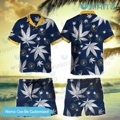 Custom Brewers Hawaiian Shirt Cannabis Leaf Milwaukee Brewers Gift