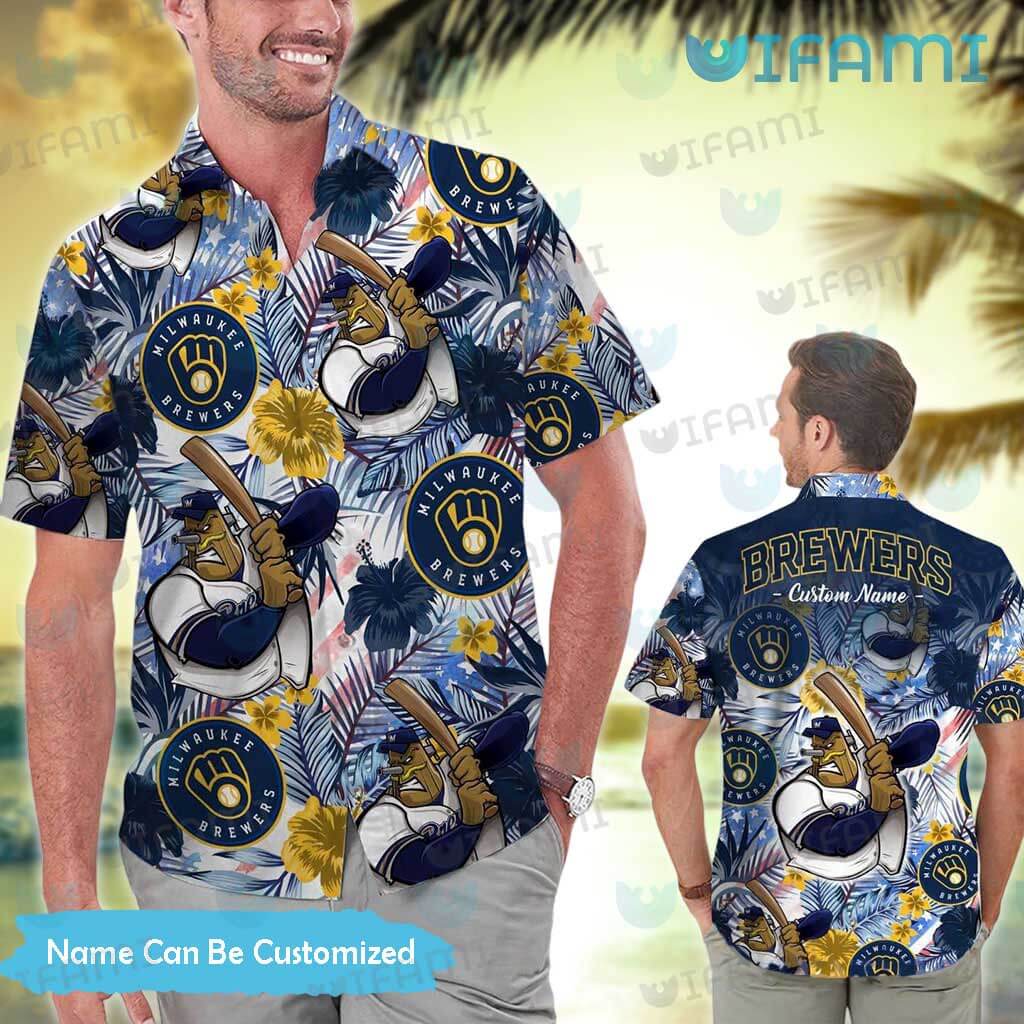 Personalized Milwaukee Brewers All Over Print 3D Hawaiian Shirt