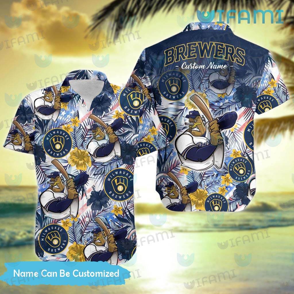2023 Milwaukee Brewers Hibiscus Hawaiian Shirt For Men Women