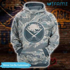 Custom Buffalo Sabres Hoodie 3D Camouflage Sabres Present Front