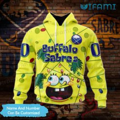 Custom Buffalo Sabres Hoodie 3D SpongeBob Lights Sabres Present Front