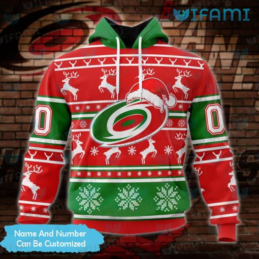 Custom Carolina Hurricanes Hoodie 3D Christmas Santa Hat Carolina Hurricanes Gift