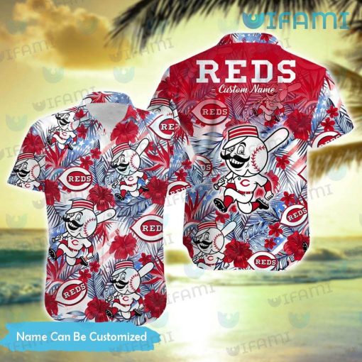 Custom Cincinnati Reds Hawaiian Shirt Mascot Pattern Cincinnati Reds Gift