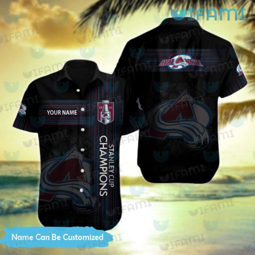 Custom Colorado Avalanche Hawaiian Shirt Black Avalanche Gift