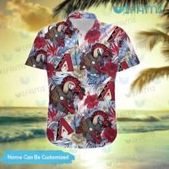 Custom Diamondbacks Hawaiian Shirt Mascot Tropical Flower Arizona Diamondbacks Present