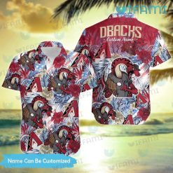 Custom Diamondbacks Hawaiian Shirt Mascot Tropical Flower Arizona Diamondbacks Present For Fans