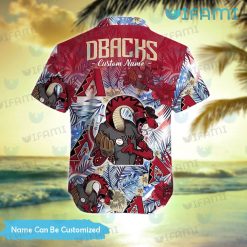 Custom Diamondbacks Hawaiian Shirt Mascot Tropical Flower Arizona Diamondbacks Present Front