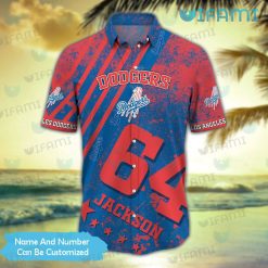 Custom Dodgers Hawaiian Shirt Grunge Pattern Los Angeles Dodgers Present