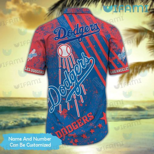 Custom Dodgers Hawaiian Shirt Grunge Pattern Los Angeles Dodgers Gift