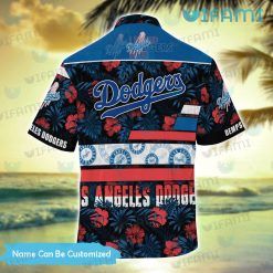 Custom Dodgers Hawaiian Shirt Hibiscus Flower Los Angeles Dodgers Gift