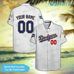 Custom Dodgers Hawaiian Shirt White Los Angeles Dodgers Gift