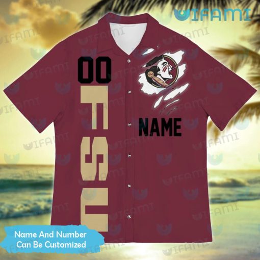 Custom FSU Hawaiian Shirt Football Helmet FSU Gift