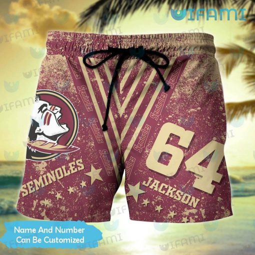 Custom FSU Hawaiian Shirt Grunge Pattern Florida State Seminoles Gift