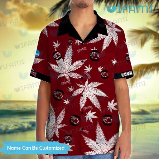 Custom Gamecocks Hawaiian Shirt Canabis Leaf Gamecocks Gift