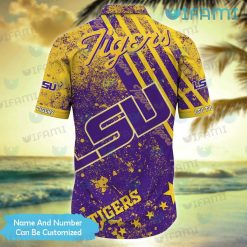 Custom LSU Hawaiian Shirt Grunge Pattern LSU Gift