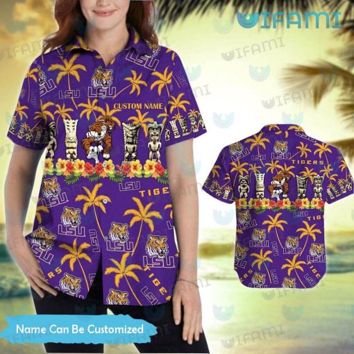 Custom LSU Hawaiian Shirt Mascot Tiki Statue LSU Gift