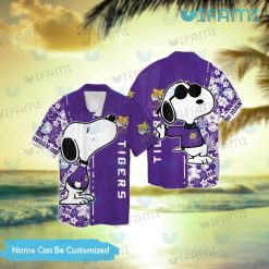 Custom LSU Hawaiian Shirt Snoopy Kiss Logo LSU Gift