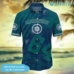 Custom Mariners Hawaiian Shirt Grunge Pattern Seattle Mariners Present